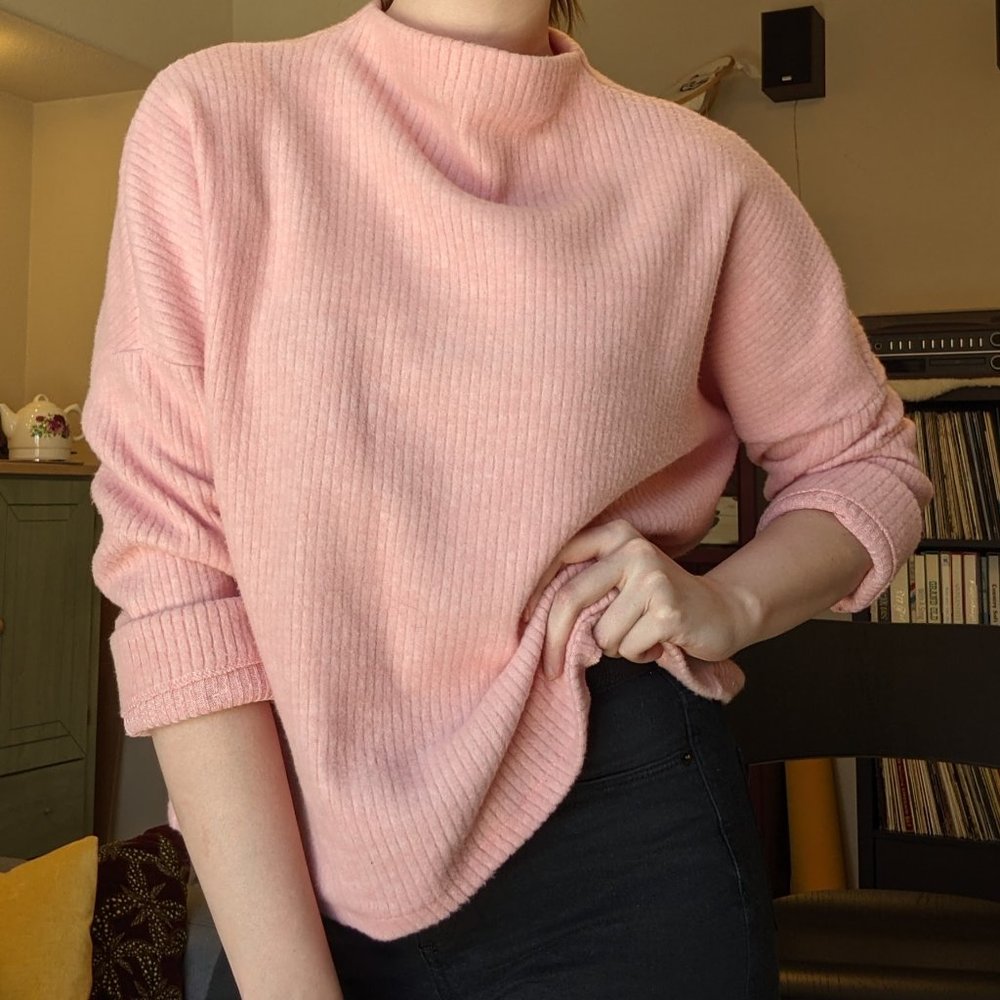 Pink Mockneck Sweater